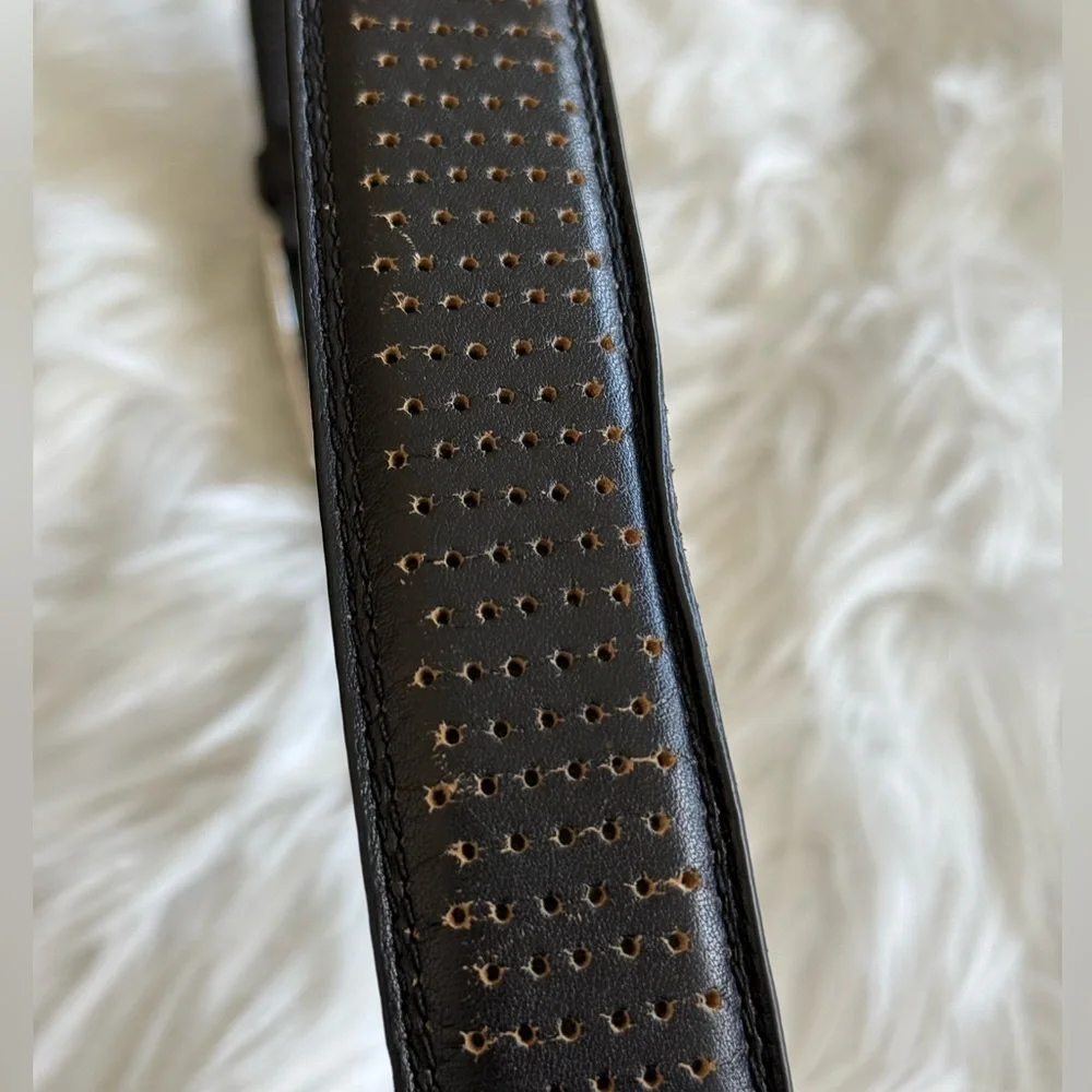 PGA Tour | Men’s Black Leather Belt Size 36 with Decorative Holes